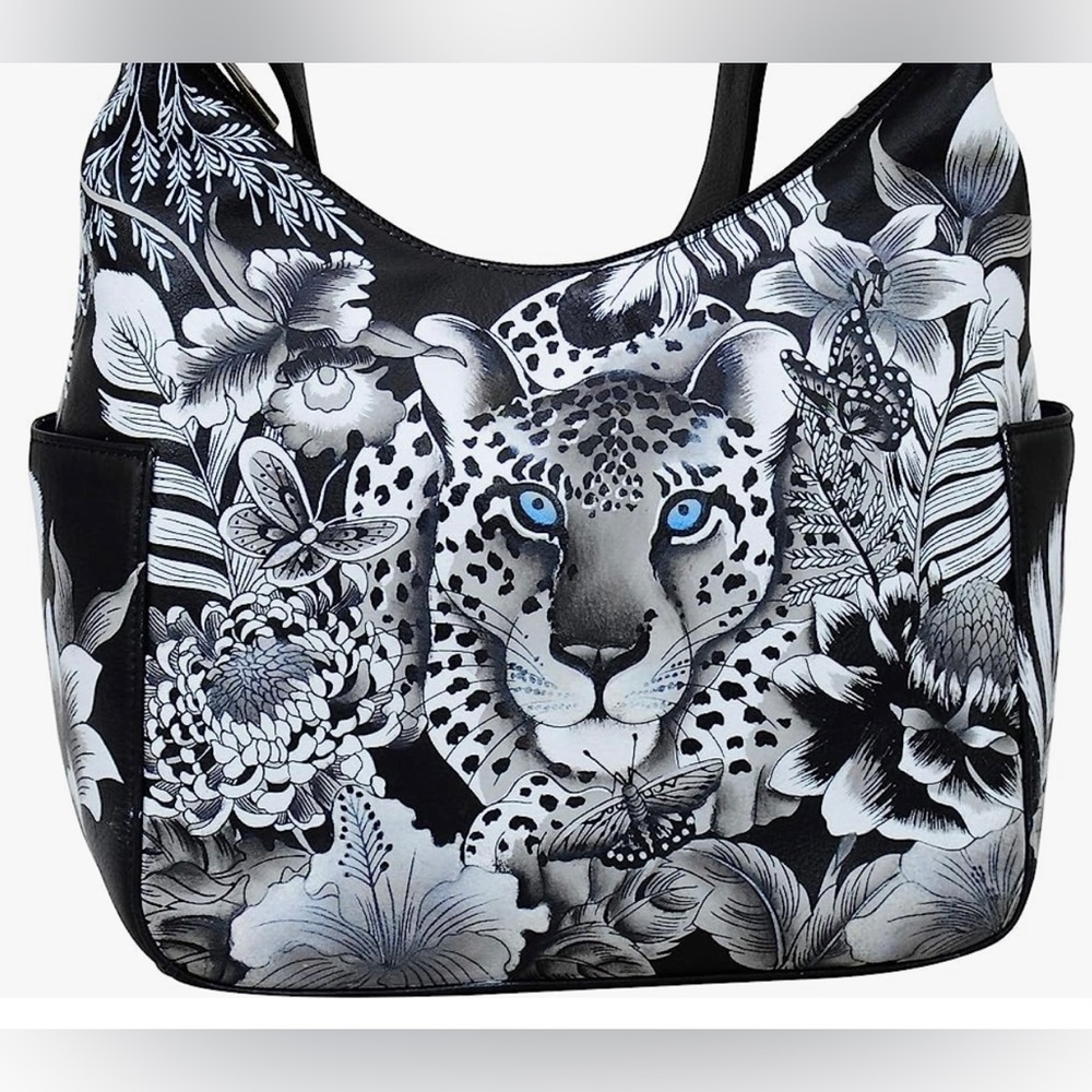 Anna by Anuschka Hand painted genuine leather handbag - Cleopatra’s Leopard